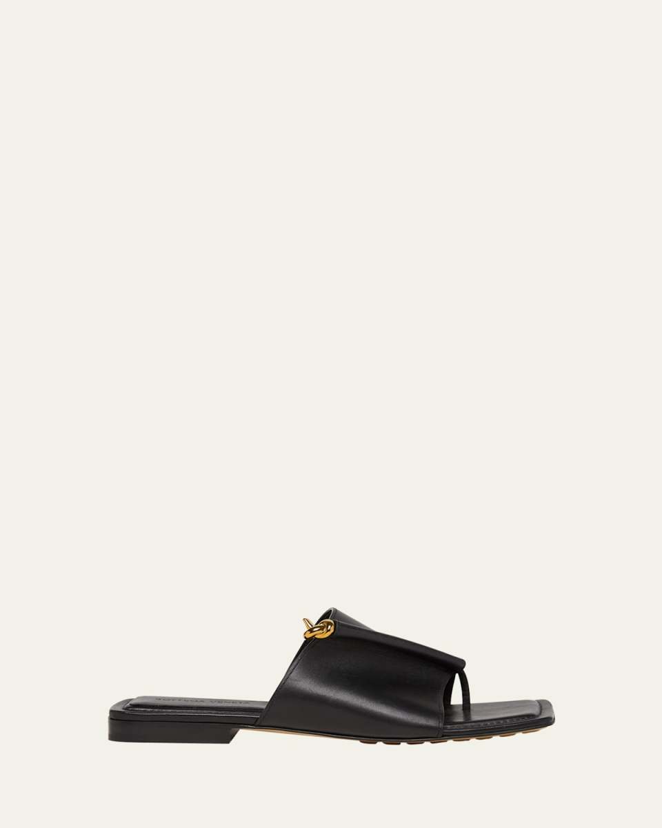 Leather Knot Flat Sandals